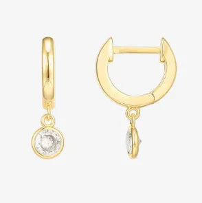 1 Pair Fashion Moon Sterling Silver Plating Inlay Zircon Drop Earrings