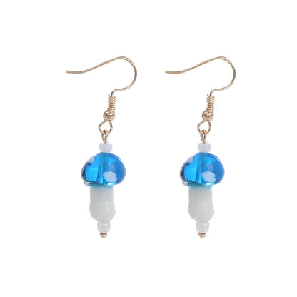 1 Pair Fashion Mushroom Glass Women'S Drop Earrings