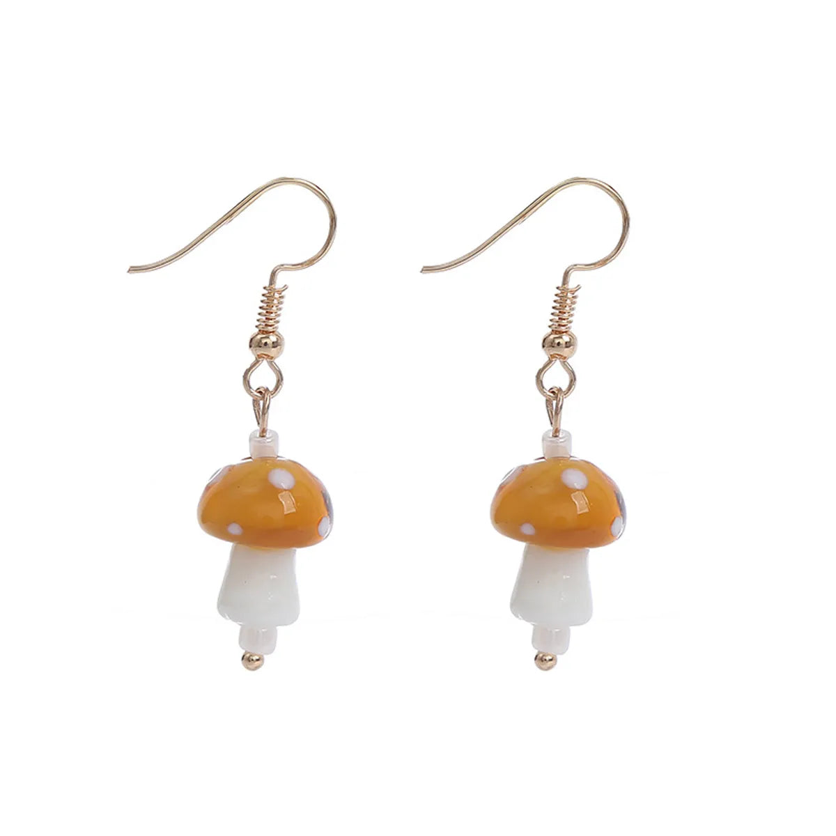 1 Pair Fashion Mushroom Glass Women'S Drop Earrings