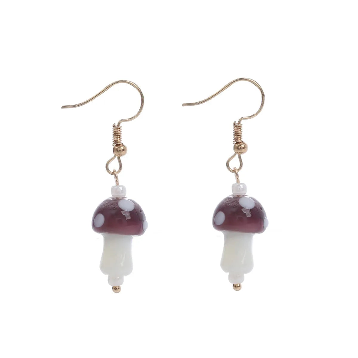 1 Pair Fashion Mushroom Glass Women'S Drop Earrings