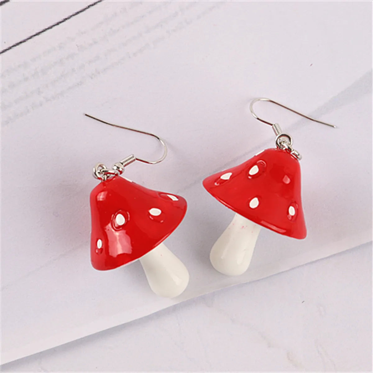 1 Pair Fashion Mushroom Plastic Resin Patchwork Women'S Drop Earrings