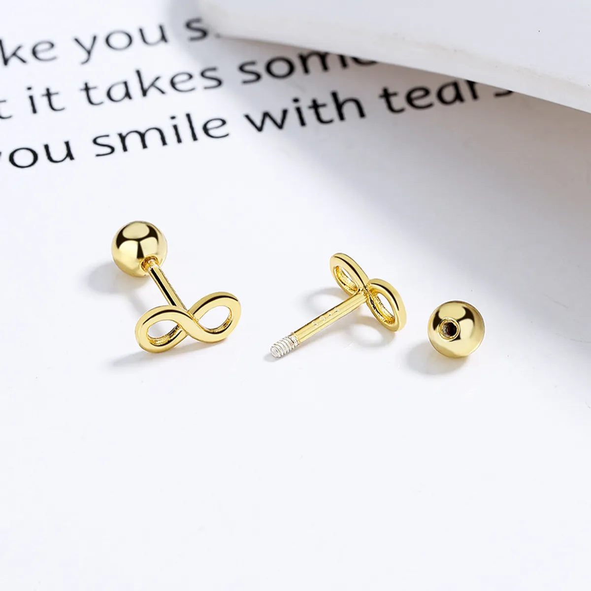 1 Pair Fashion Number Sterling Silver Plating Ear Studs