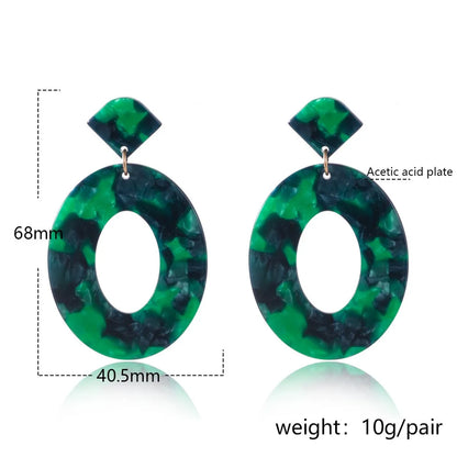 1 Pair Fashion Oval Arylic Acetic Acid Sheets Women's Drop Earrings