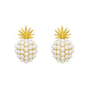 1 Pair Fashion Pineapple Alloy Inlay Artificial Pearls Gold Plated Women'S Ear Studs