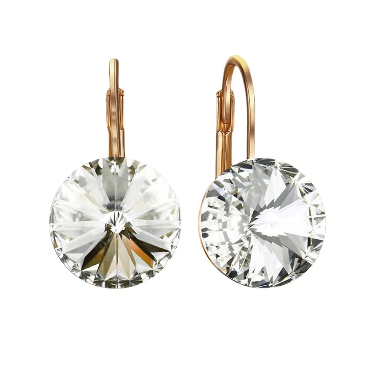 1 Pair Fashion Round Alloy Austrian Crystal Women's Drop Earrings