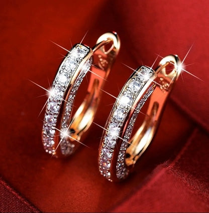 1 Pair Fashion Round Alloy Diamond Zircon Women's Earrings