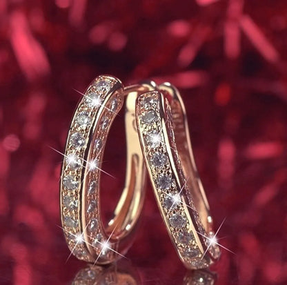 1 Pair Fashion Round Alloy Diamond Zircon Women's Earrings