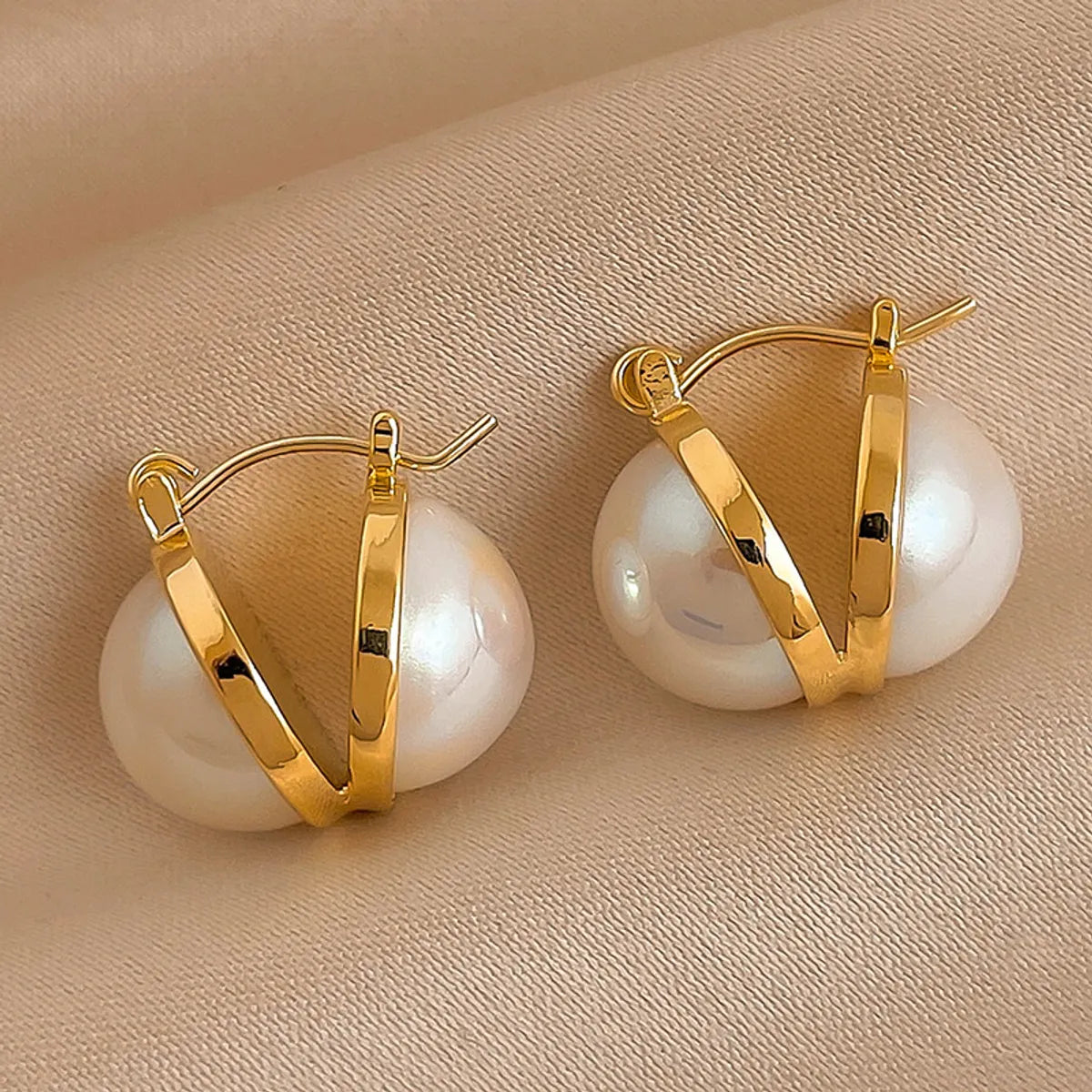 1 Pair Fashion Round Copper Plating Earrings