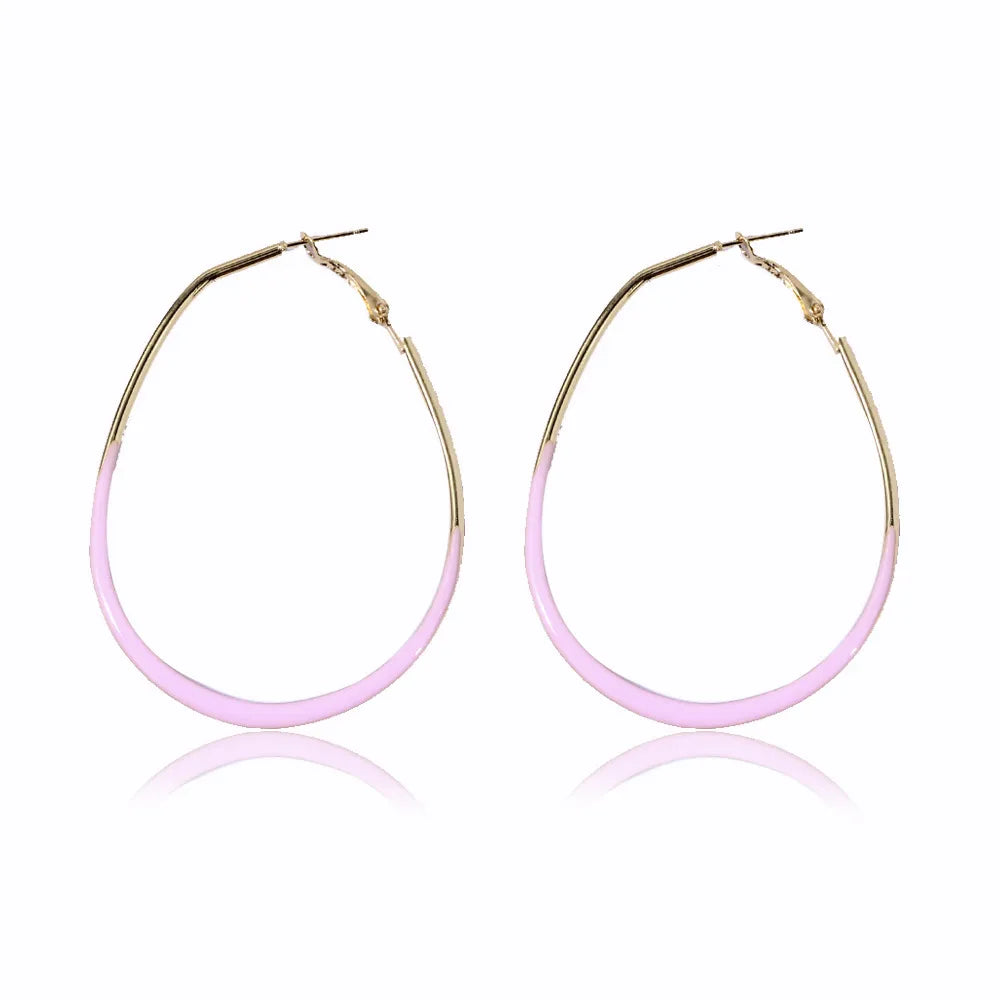 1 Pair Fashion Round Heart Shape Alloy Gold Plated Women'S Hoop Earrings