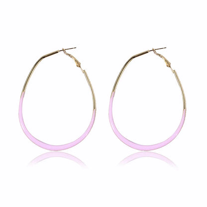 1 Pair Fashion Round Heart Shape Alloy Gold Plated Women'S Hoop Earrings