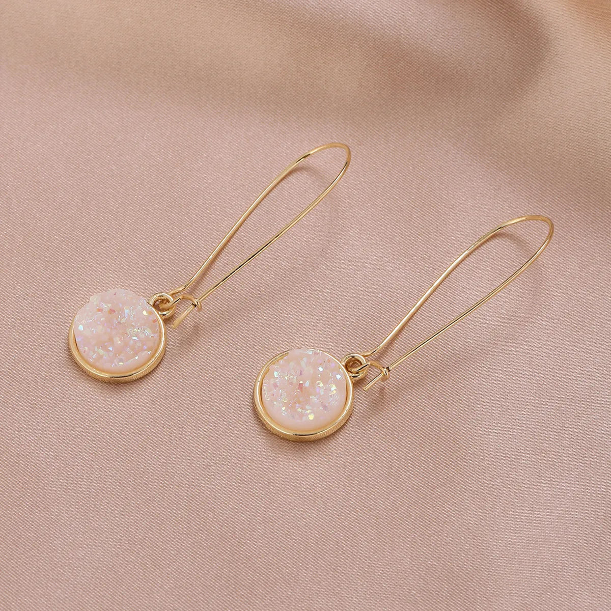 1 Pair Fashion Round Resin Handmade Women'S Earrings