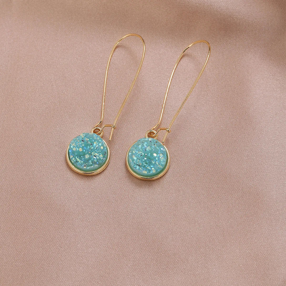 1 Pair Fashion Round Resin Handmade Women'S Earrings