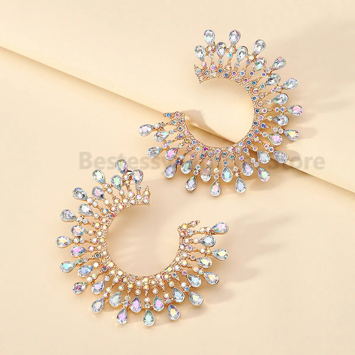 1 Pair Fashion Round Plating Rhinestone Ear Studs