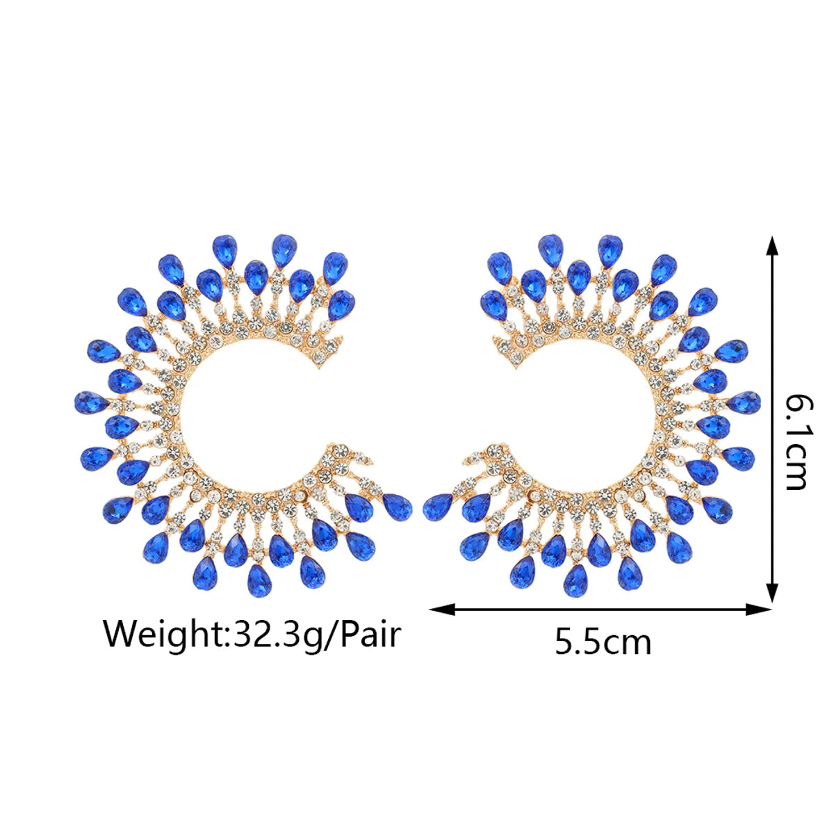 1 Pair Fashion Round Plating Rhinestone Ear Studs