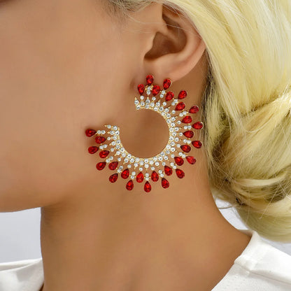 1 Pair Fashion Round Plating Rhinestone Ear Studs