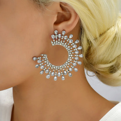 1 Pair Fashion Round Plating Rhinestone Ear Studs