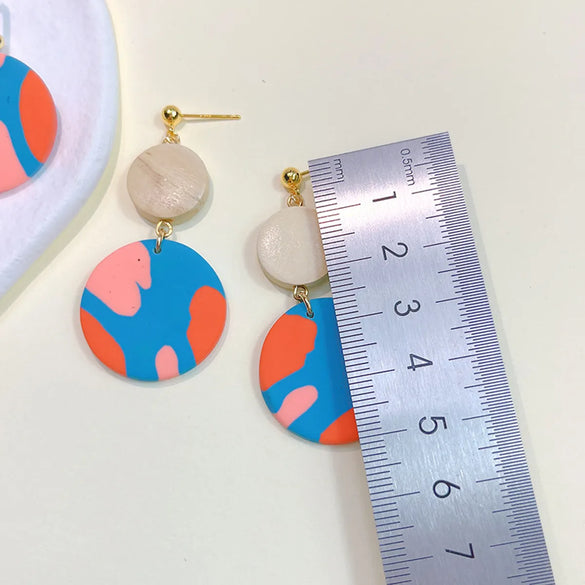 1 Pair Fashion Round Soft Clay Women's Drop Earrings