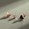 1 Pair Fashion Round Square Heart Shape Sterling Silver Enamel Ear Studs