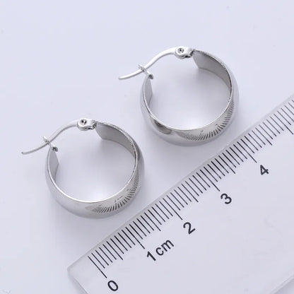 1 Pair Fashion Round Plating Inlay Stainless Steel Artificial Pearls 18k Gold Plated Hoop Earrings