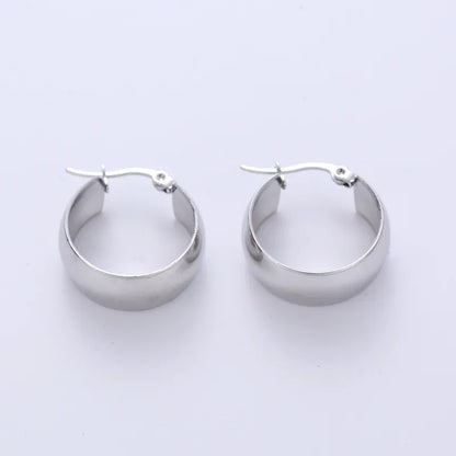 1 Pair Fashion Round Plating Inlay Stainless Steel Artificial Pearls 18k Gold Plated Hoop Earrings