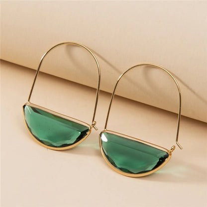 1 Pair Fashion Semicircle Crystal Women's Earrings