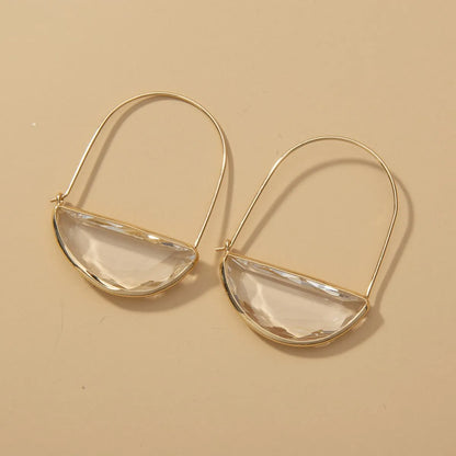 1 Pair Fashion Semicircle Crystal Women's Earrings