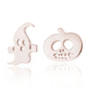 1 Pair Fashion Skull Stainless Steel Plating Ear Studs