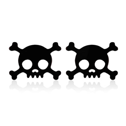 1 Pair Fashion Skull Stainless Steel Plating Ear Studs