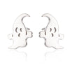 1 Pair Fashion Skull Stainless Steel Plating Ear Studs