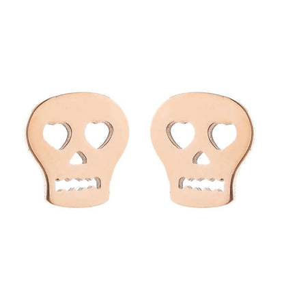 1 Pair Fashion Skull Stainless Steel Plating Ear Studs