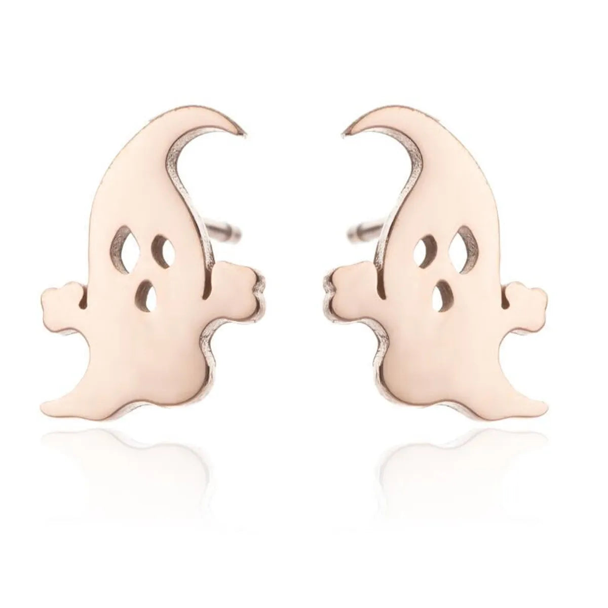 1 Pair Fashion Skull Stainless Steel Plating Ear Studs