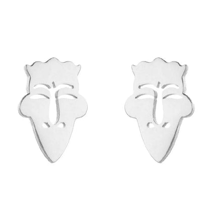 1 Pair Fashion Skull Stainless Steel Plating Ear Studs