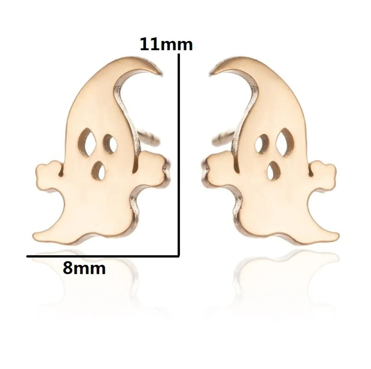 1 Pair Fashion Skull Stainless Steel Plating Ear Studs