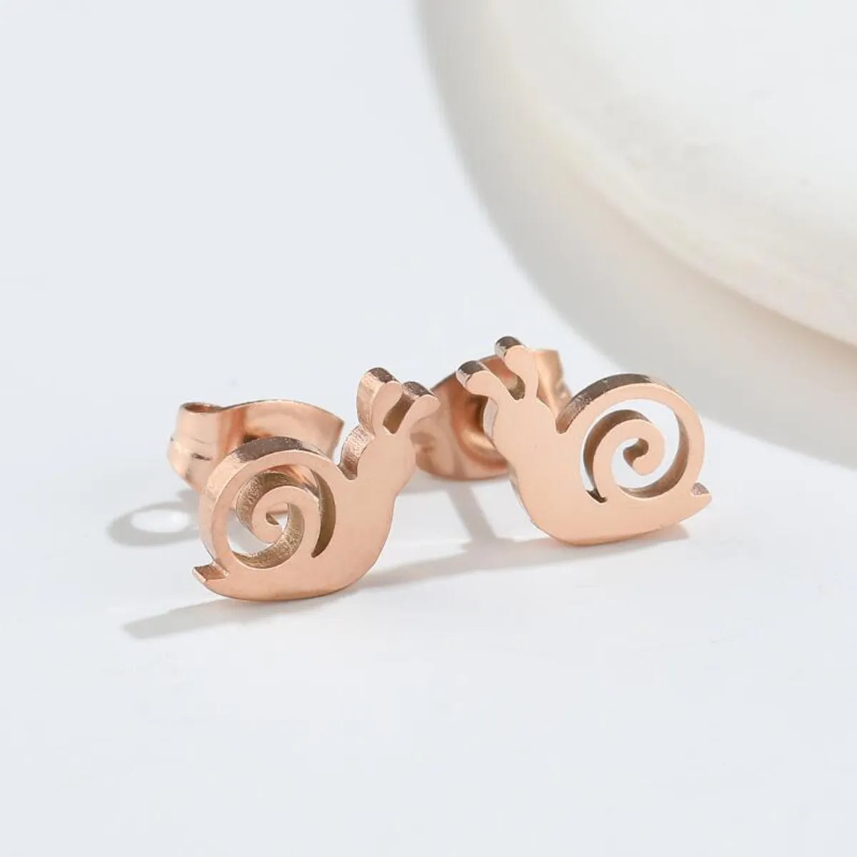 1 Pair Fashion Snails 304 Stainless Steel 18K Gold Plated Ear Studs