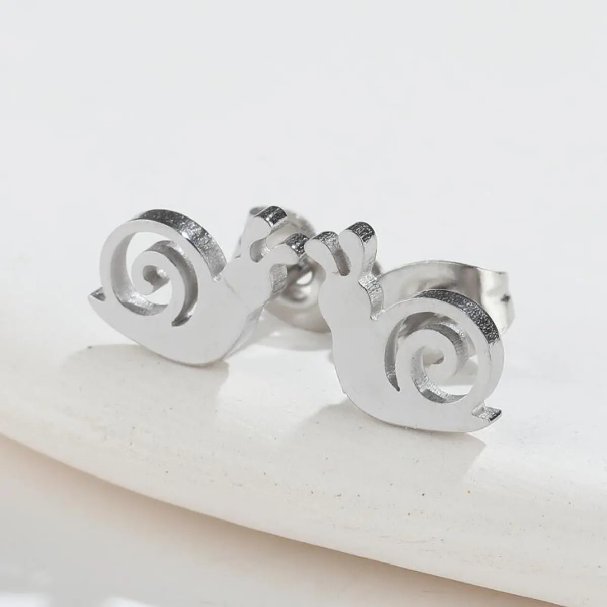 1 Pair Fashion Snails 304 Stainless Steel 18K Gold Plated Ear Studs