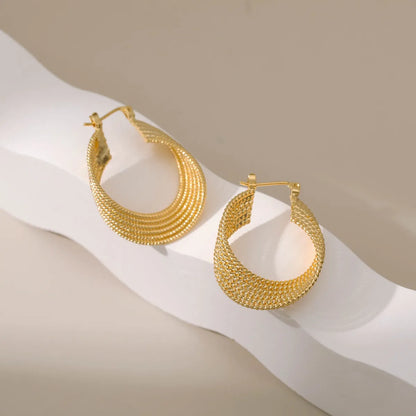 1 Pair Fashion Solid Color Copper Plating Hoop Earrings