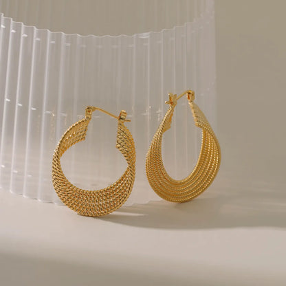 1 Pair Fashion Solid Color Copper Plating Hoop Earrings