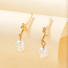 1 Pair Fashion Star Flower Imitation Pearl Alloy Inlay Rhinestones Women'S Earrings