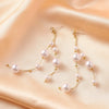 1 Pair Fashion Star Flower Imitation Pearl Alloy Inlay Rhinestones Women'S Earrings