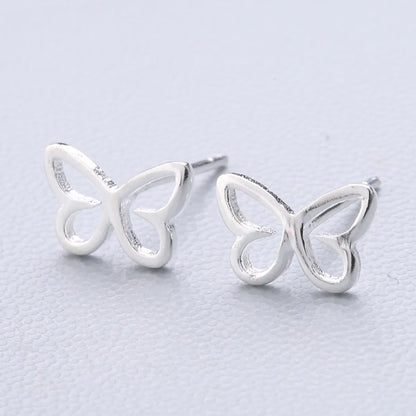 1 Pair Fashion Star Heart Shape Fish Tail Sterling Silver Plating Ear Studs