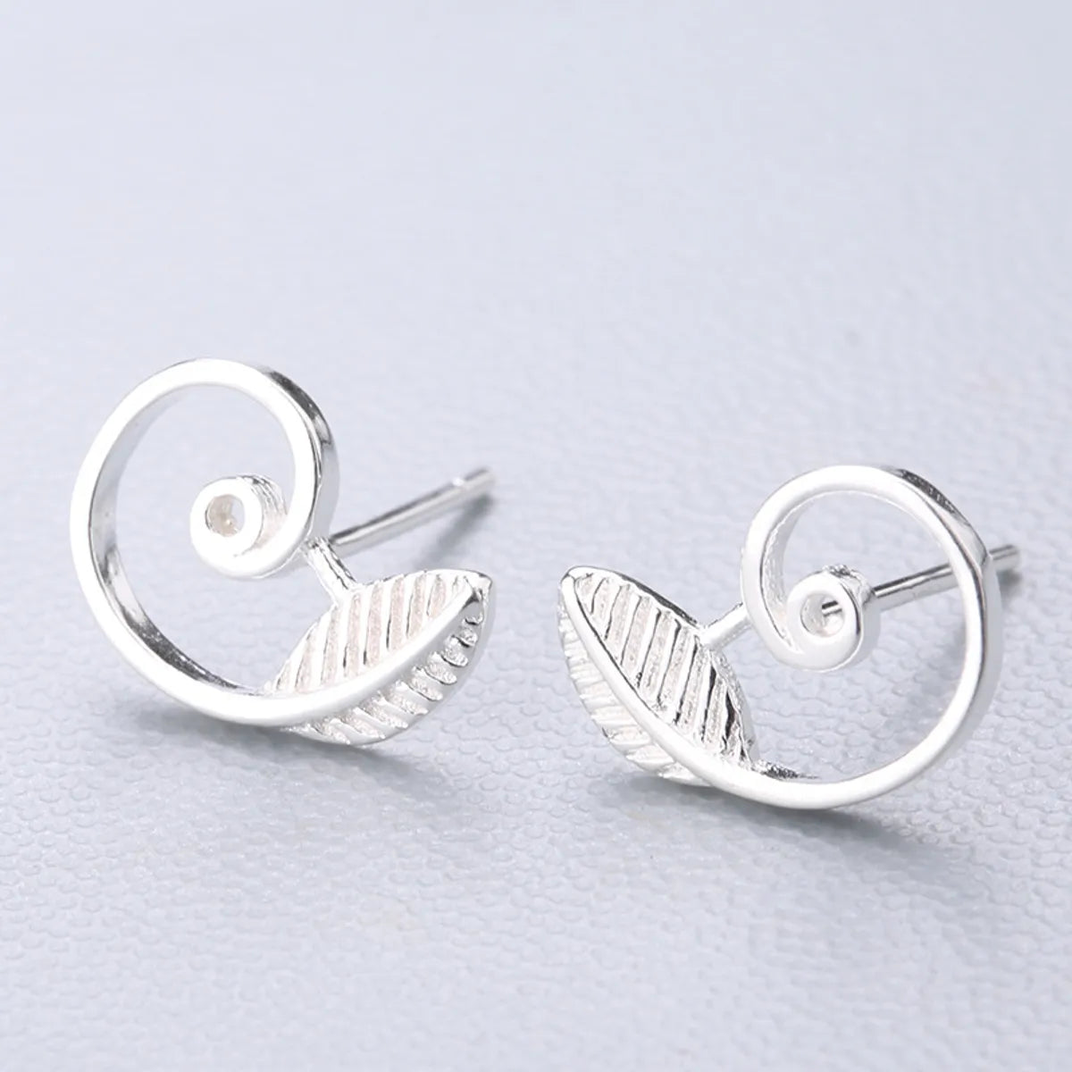 1 Pair Fashion Star Heart Shape Fish Tail Sterling Silver Plating Ear Studs