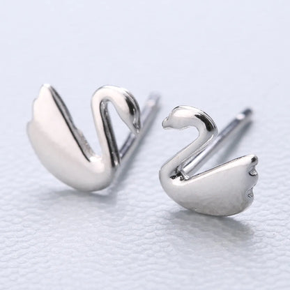 1 Pair Fashion Star Heart Shape Fish Tail Sterling Silver Plating Ear Studs