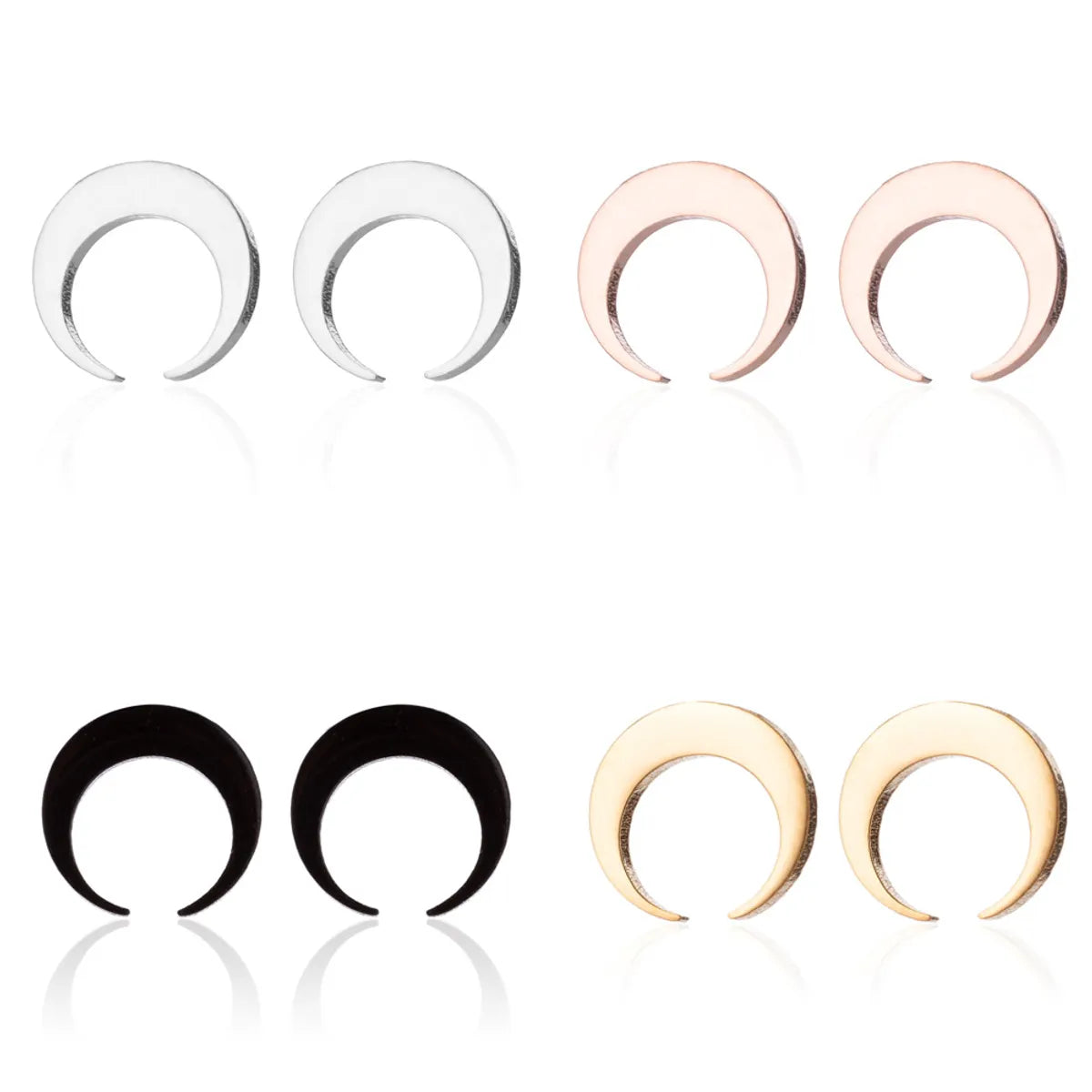 1 Pair Fashion Star Moon Plating 304 Stainless Steel 18K Gold Plated Ear Studs