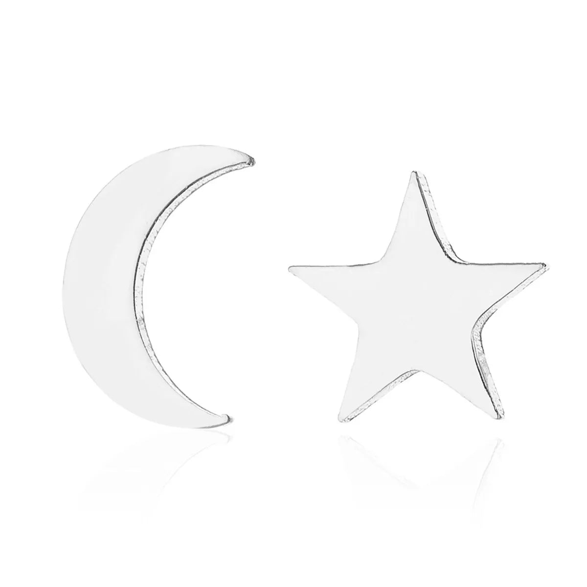 1 Pair Fashion Star Moon Plating 304 Stainless Steel 18K Gold Plated Ear Studs