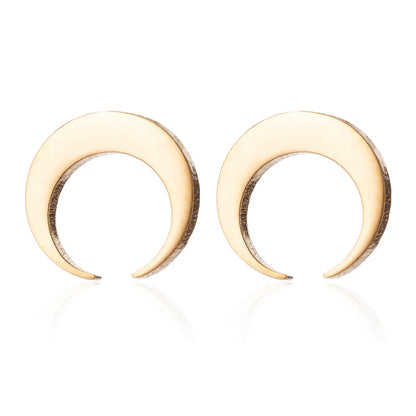 1 Pair Fashion Star Moon Plating 304 Stainless Steel 18K Gold Plated Ear Studs