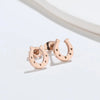 1 Pair Fashion Star Moon Wings Titanium Steel Asymmetrical Plating Hollow Out Ear Studs