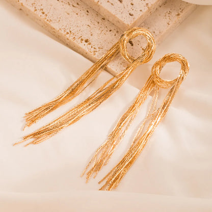 1 Pair Fashion Tassel Strawberry Plating Alloy Opal Gold Plated Earrings