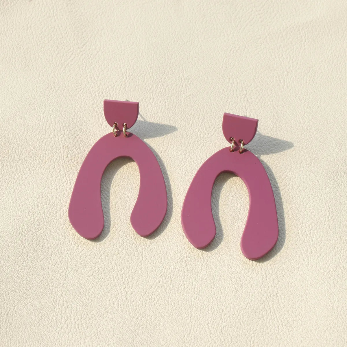 1 Pair Fashion U Shape Semicircle Flower Arylic Patchwork Women's Drop Earrings