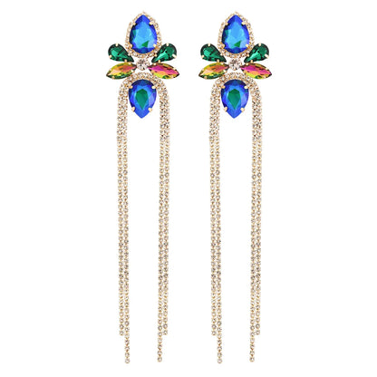 1 Pair Fashion Water Droplets Alloy Inlay Rhinestones Women's Drop Earrings Earrings