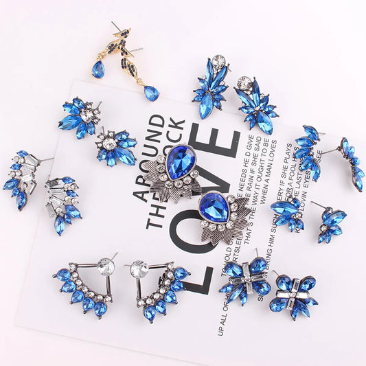 1 Pair Fashion Water Droplets Alloy Inlay Rhinestones Women's Earrings Ear Studs